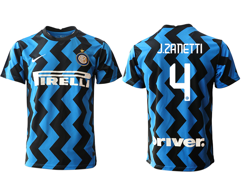 Men 2020-2021 club Inter Milan home aaa versio #4 blue Soccer Jerseys